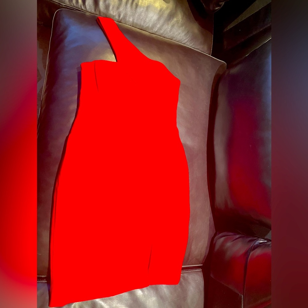 Red Ralph Lauren - one shoulder cocktail dress